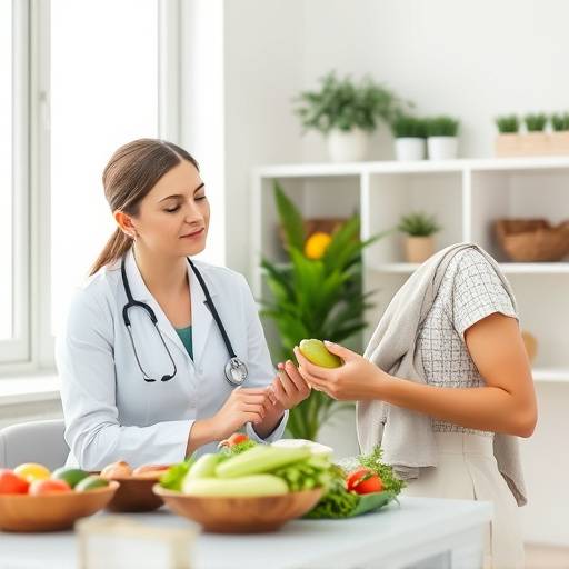 A nutritionist consulting with a client about their dietary needs.