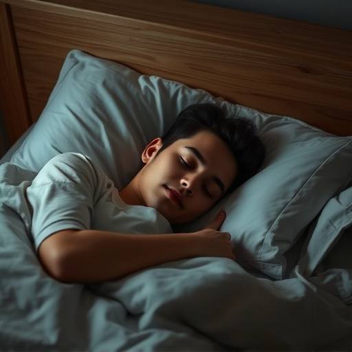 A person peacefully sleeping in a cozy bed