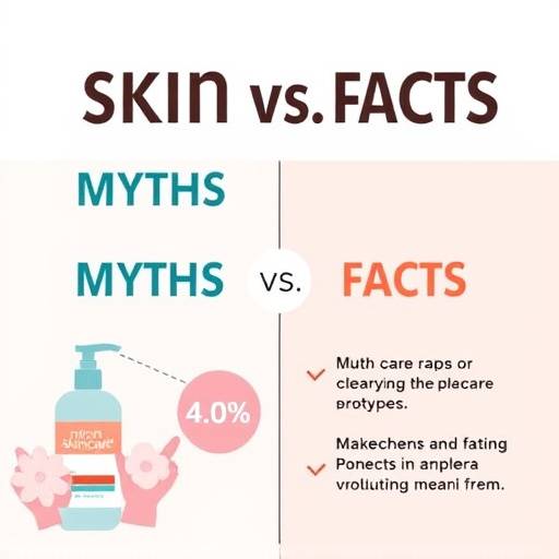 Collage showing different skincare myths and facts